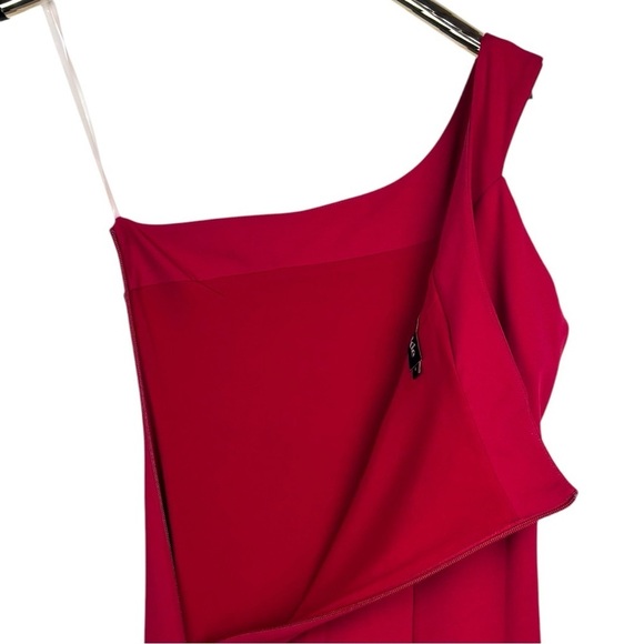 NOOKIE x REVOLVE MILA FLAME RED ONE SHOULDER SEXY FITTED SLIT MAXI GOWN DRESS - Picture 9 of 11